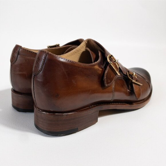 The Office Of Angela Scott Mr. Colin Double Monkstrap Loafers SZ US 8 Leather - Picture 10 of 16